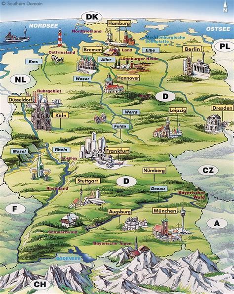 Map of Germany | Urlaub reisen, Reiseziele, Ruhrgebiet