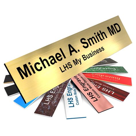 LHS My Business | Engraved Name Plates for Door Sign Personalized Brushed Brass Plastic Plaque ...