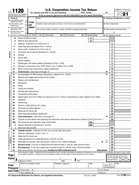 2021 Form IRS 1120 Fill Online, Printable, Fillable, Blank - pdfFiller