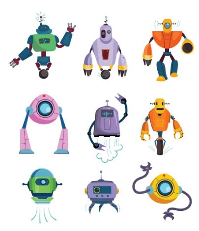 40 Free Cartoon Robot Characters For You Epic High-Tech Designs