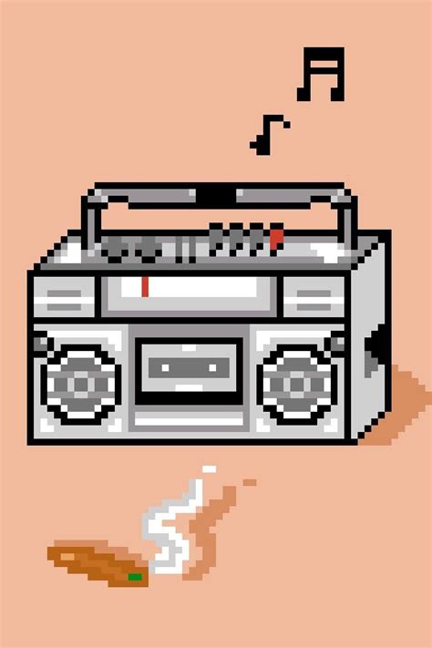 [OC] My take on a pixel boom box : r/PixelArt