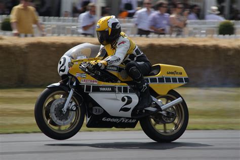 King Kenny Roberts rides his old 1981 Yamaha YZR750 OW31 at the Goodwood Festival of Speed 2013 ...