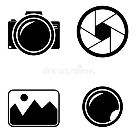 Photo Art Icon Vector Set. Camera Illustration Sign Collection. Lens ...