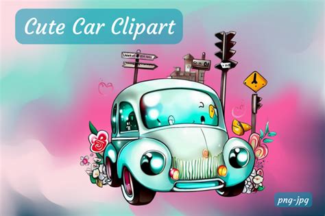 Cute Car Clipart Graphic by Graphics XT · Creative Fabrica