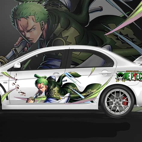 Buy XFDMSM Store Anime One Piece Roronoa Zoro Car Stickers, Self-Adhesive Side Truck Vinyl ...