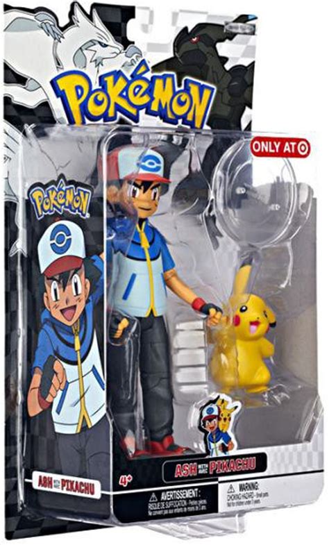 Pokemon Black White Trainer Figures Ash with Pikachu Exclusive Action Figure Jakks Pacific - ToyWiz