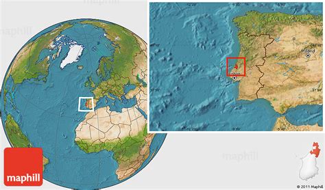 Satellite Location Map of Alcobaça