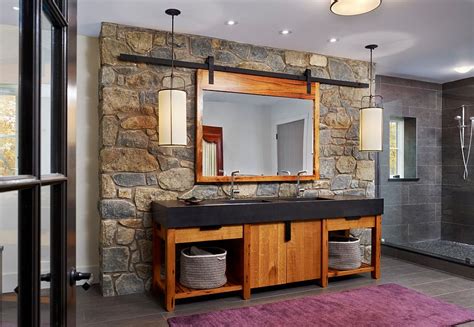 30 Exquisite and Inspired Bathrooms with Stone Walls