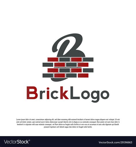 Modern brick logo design Royalty Free Vector Image