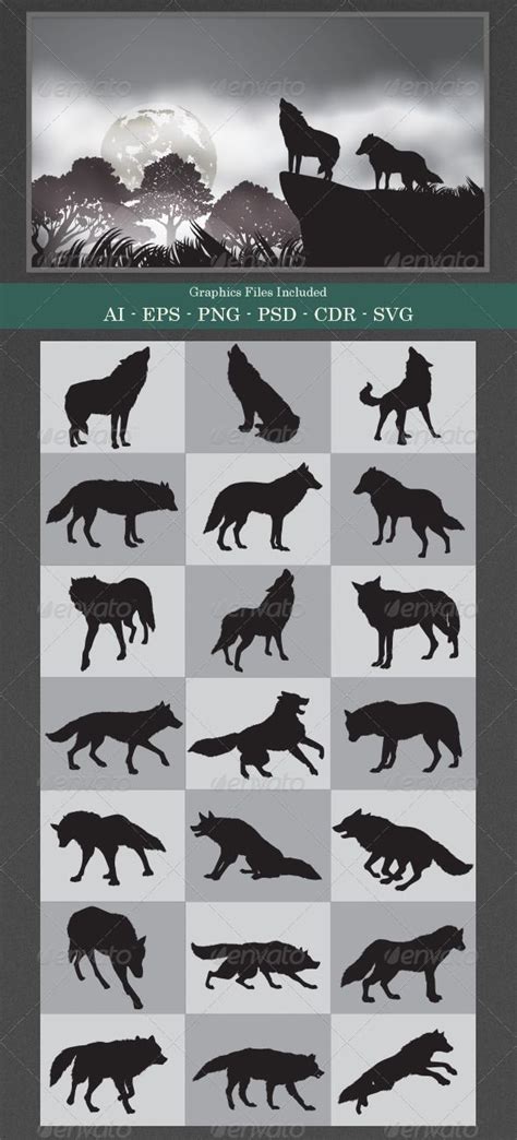 Wolf Silhouettes | Silueta lobo, Ilustración lobo, Tatuajes de lobos