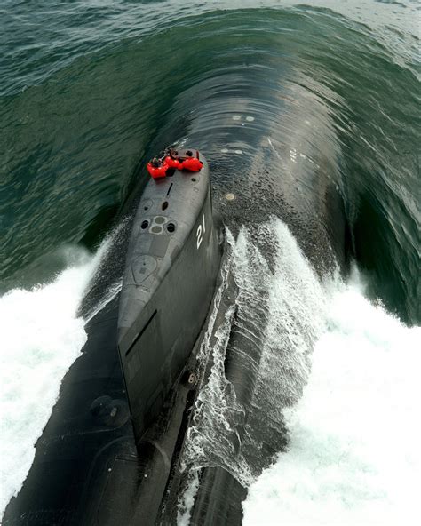 Seawolf class leader USS Seawolf (SSN-21) during Bravo trials off the coast of Connecticut ...