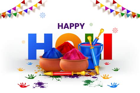 happy holi festival background design with abir, pichkari, color splash 20360868 Vector Art at ...