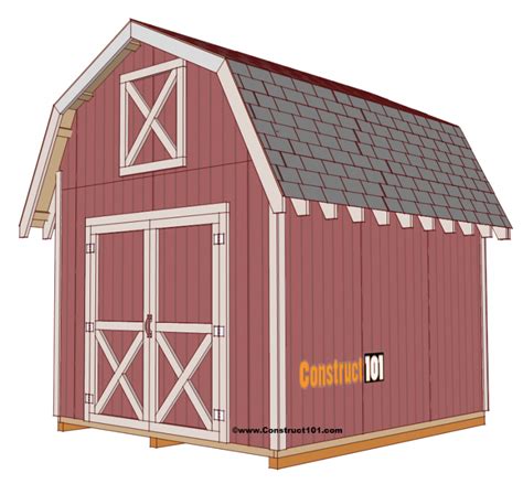 shed-plans-12x10-gambrel-shed-barn - Construct101