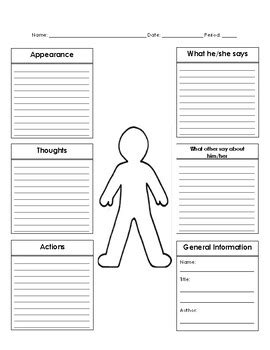 Characterization Worksheet - Generic by Desert Teaching and Learning