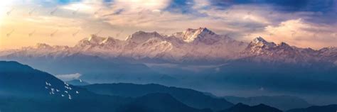 Kanchenjunga Himalaya Mountain Range At Sunrise At Pelling Sikkim | India Stock Photo