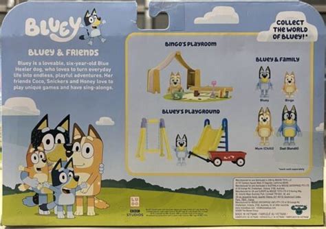 Bluey & Friends Snickers, Coco, Bluey, Honey 2.5" Figure 4 Pack New ...