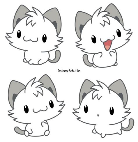 Grey and White Cat | Cute animal drawings kawaii, Kawaii drawings, Cute kawaii animals