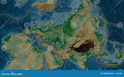 Eurasian Plate - Boundaries. Physical Map Stock Illustration - Illustration of lithosphere ...