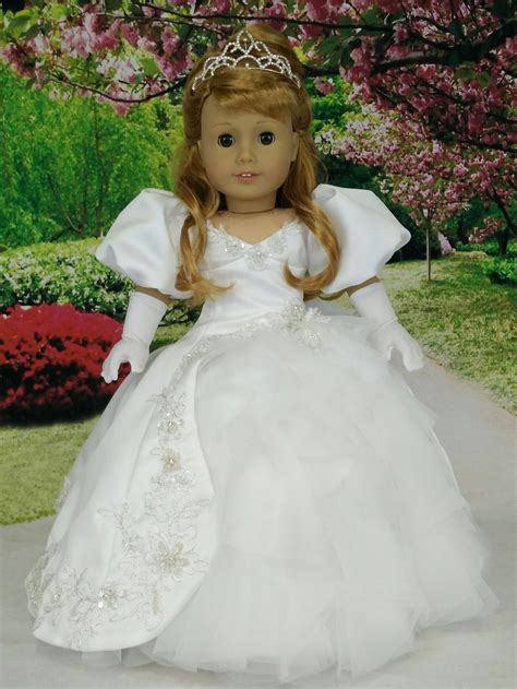 American Girl Doll Maryellen as Enchanted Princess Giselle wedding dress gown. | Doll wedding ...