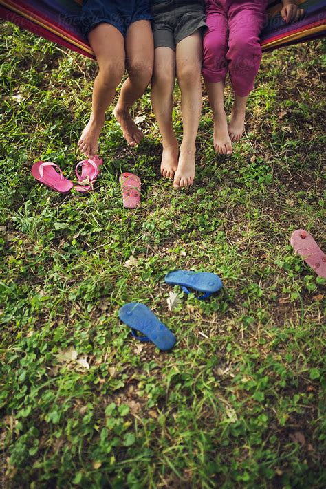 Barefoot Children On A Swing by Dejan Ristovski