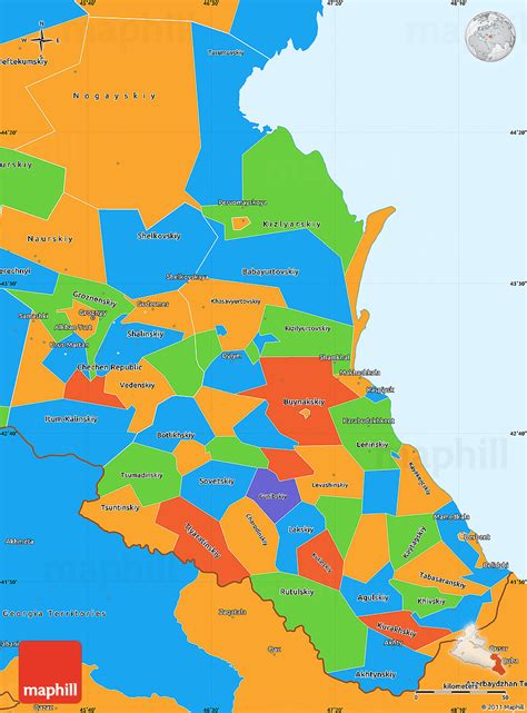 Political Simple Map of Republic of Dagestan