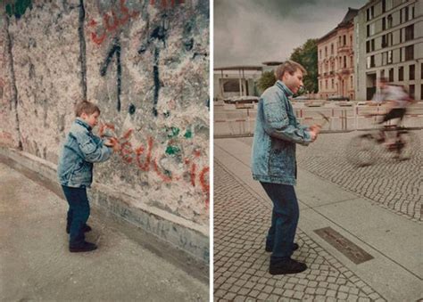 A before and after pic of the Berlin Wall. | schlagkasper