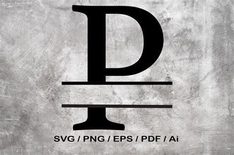 Split Letter SVG, Letter P SVG, Split Monogram SVG, Split Frame ...