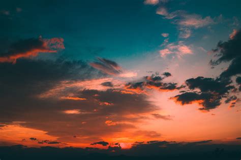 sunset sky red and cloud 4k HD Wallpaper