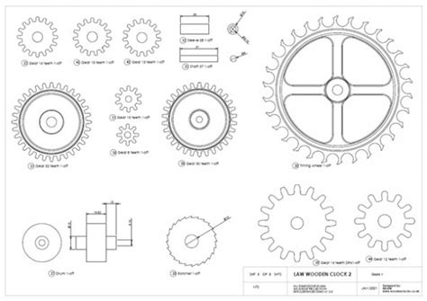 Woodwork Wooden Gear Clock Free Plan PDF Plans