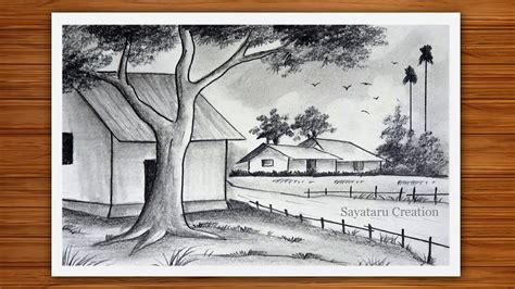 Details 69+ village scene pencil sketch latest - seven.edu.vn