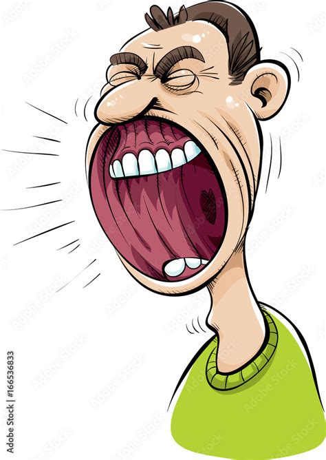 A cartoon main yelling with a huge, big shouting mouth. Stock Vector | Adobe Stock