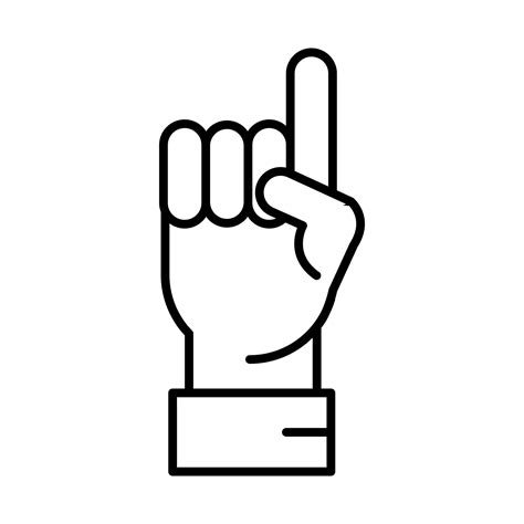 hand raised with index finger pointing line and fill style icon 2578446 Vector Art at Vecteezy