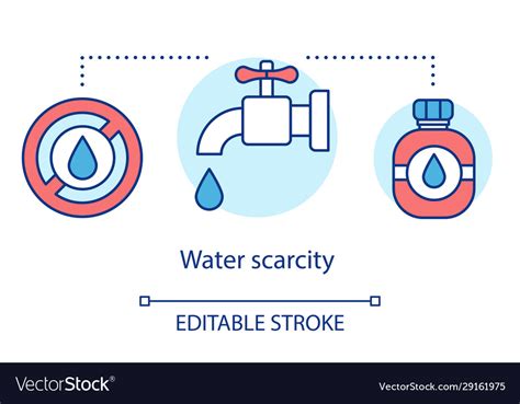 Water scarcity concept icon lack fresh Royalty Free Vector