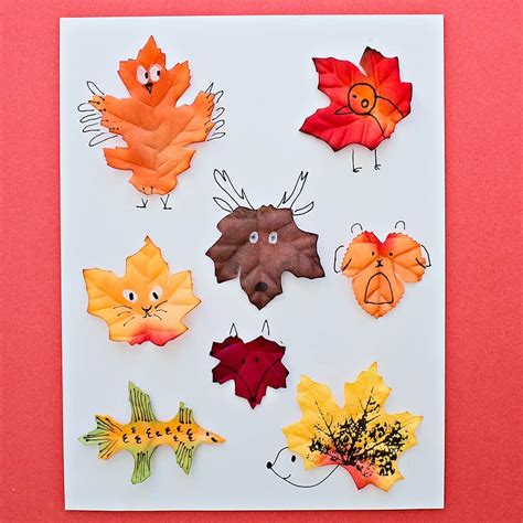 LEAF ANIMAL ART WITH TEMPLATE - hello, Wonderful