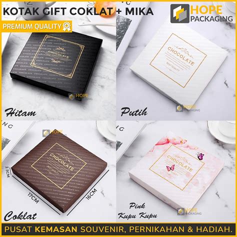 Jual Kotak Gift Coklat Valentine + Mika/ Tray Bento Kotak Brownis Kue Bolu Coklat/ Kemasan ...