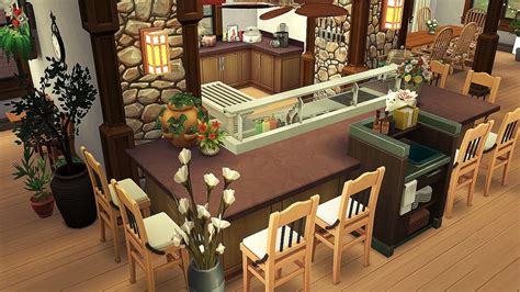 Italian Delicacies in Family Bistro. The Sims 4 | Sims, Sims 4 restaurant, Sims 4 houses