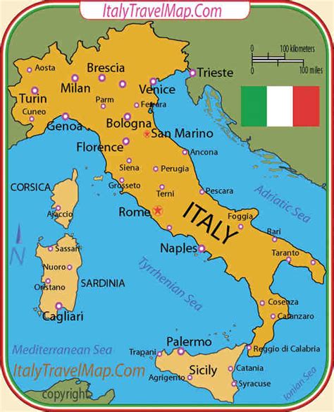 Italy Travel Map Locations