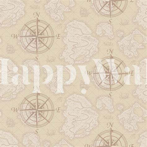 Classic Fantasy Vintage Map Light Compass Wallpaper | Buy Online at ...