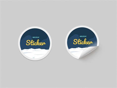 Free Round Paper Stickers Mockup (PSD)