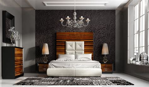 High-class Leather High End Bedroom Furniture Sets in Walnut El Paso ...