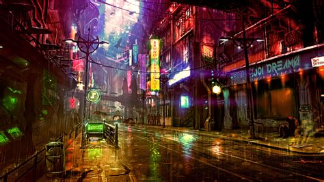 1920x1080 Futuristic City Cyberpunk Neon Street Digital Art 4k Laptop ...