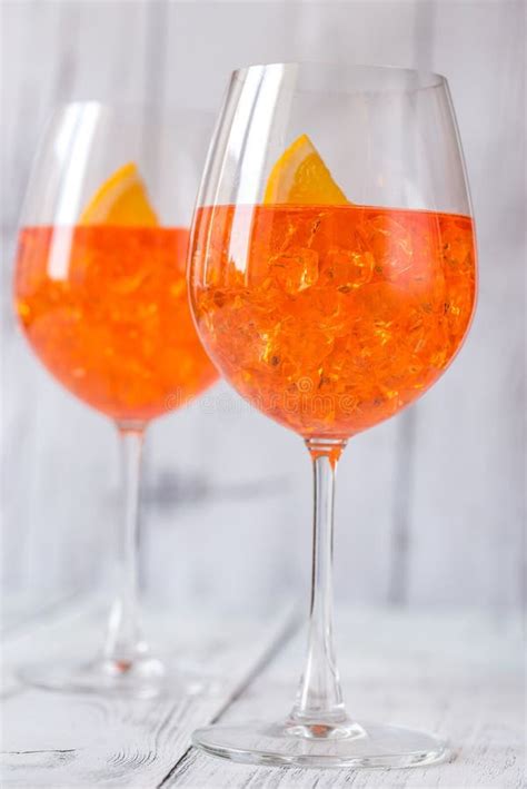 Glass of Aperol Spritz Cocktail Stock Photo - Image of juice, classic: 124959924