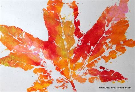 Day #291 - Fall Leaf Prints - Meaningfulmama.com | Autumn leaves craft, Fall crafts, Fall arts ...