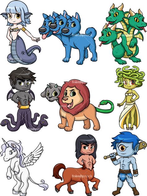 Ancient Greek Mythical Creatures Cartoon Clipart - FriendlyStock