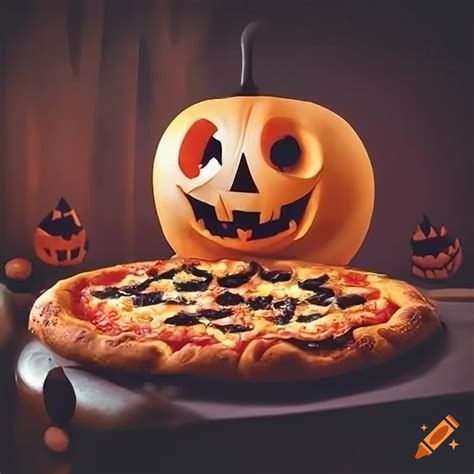 Halloween pizza party on Craiyon