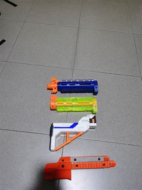 Nerf barrel, stock attachments, Hobbies & Toys, Toys & Games on Carousell