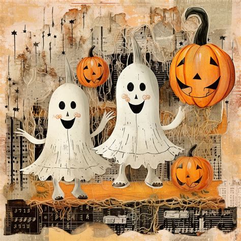 Vintage Halloween Ghost Art Free Stock Photo - Public Domain Pictures