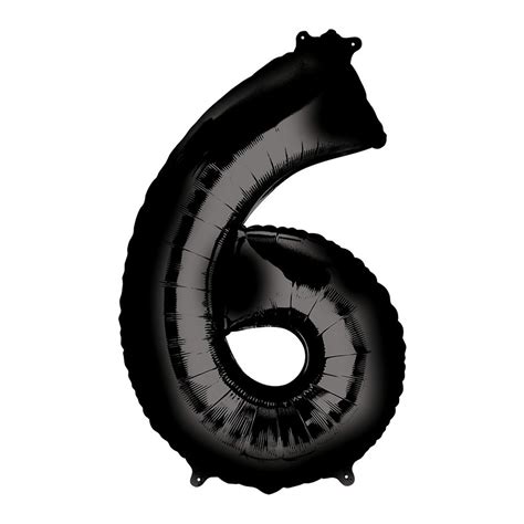 Number 6 Super Shape Balloon 86cm - Black | BIG W