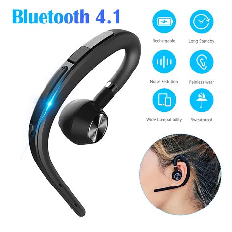 Bluetooth Headset, EEEKit Wireless Bluetooth 4.1 Earpiece Headphones Earphones Ear Hooks with ...