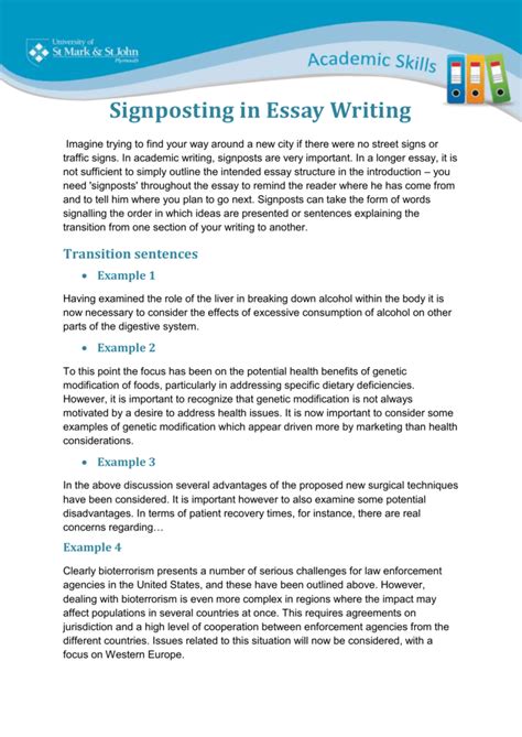 Signposting when writing Essays